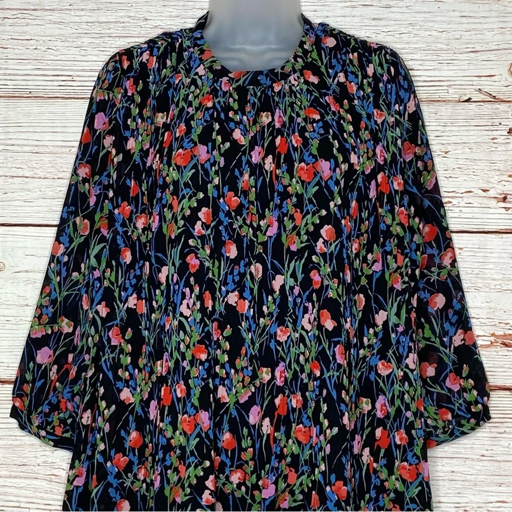 NWT Zara The Annie Dress Floral Pleated Dress Sz M - Picture 12 of 16